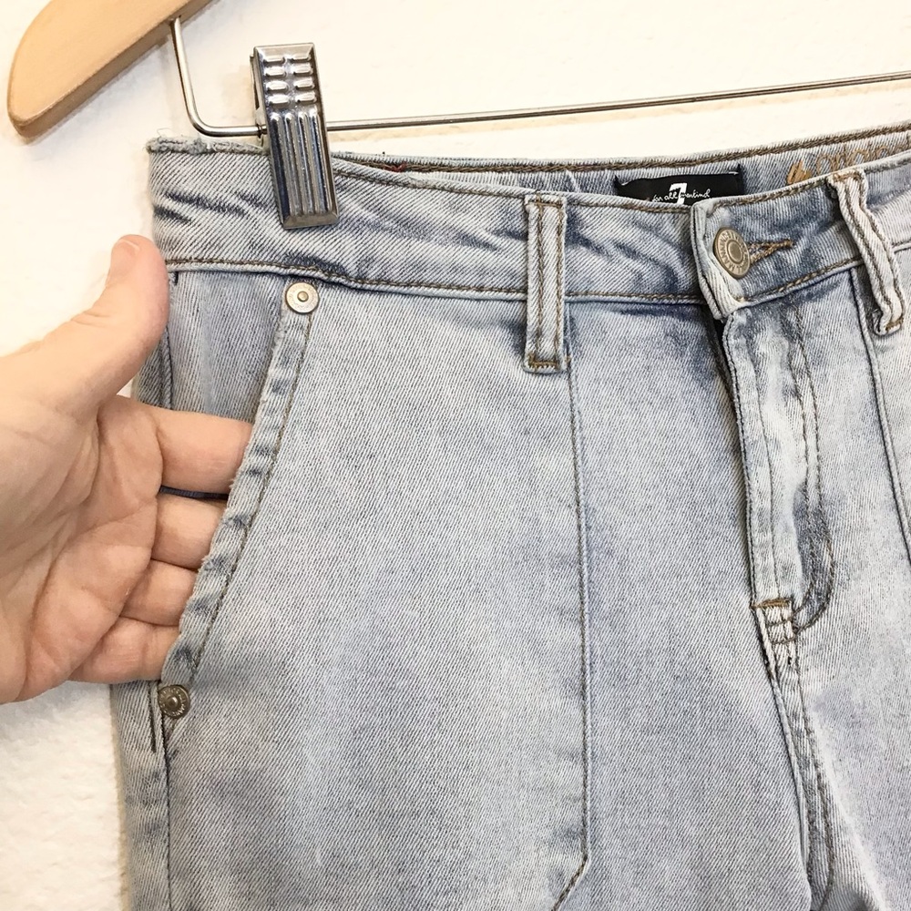 7 For All Mankind 14 Girls Original Bootcut Cargo Jeans Stretch 2024 Light Wash - Picture 3 of 8